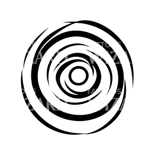 Minimalist Vortex Spiral Tattoo Design