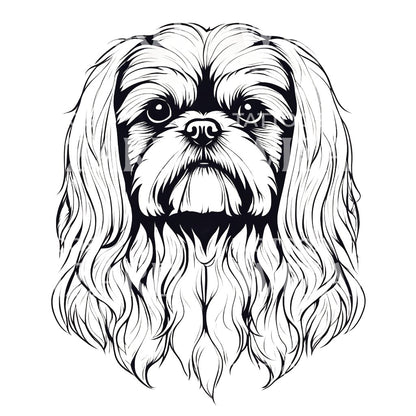 Shih Tzu Dog Head Tattoo Design
