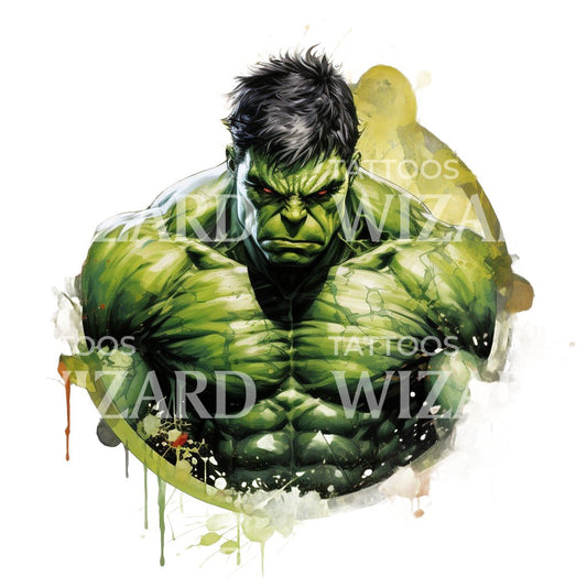 Von Marvel inspiriertes Hulk-Tattoo-Design