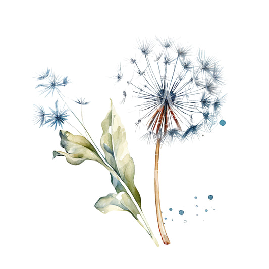Watercolor Dandelion Tattoo Design