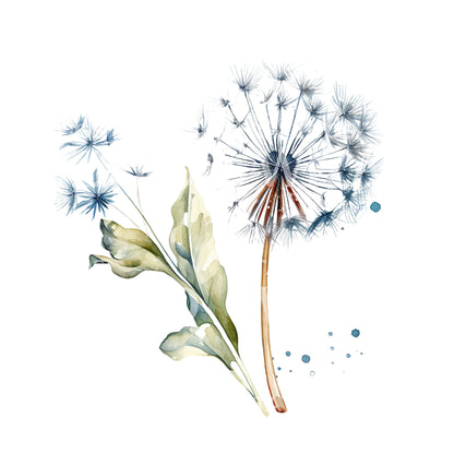 Watercolor Dandelion Tattoo Design