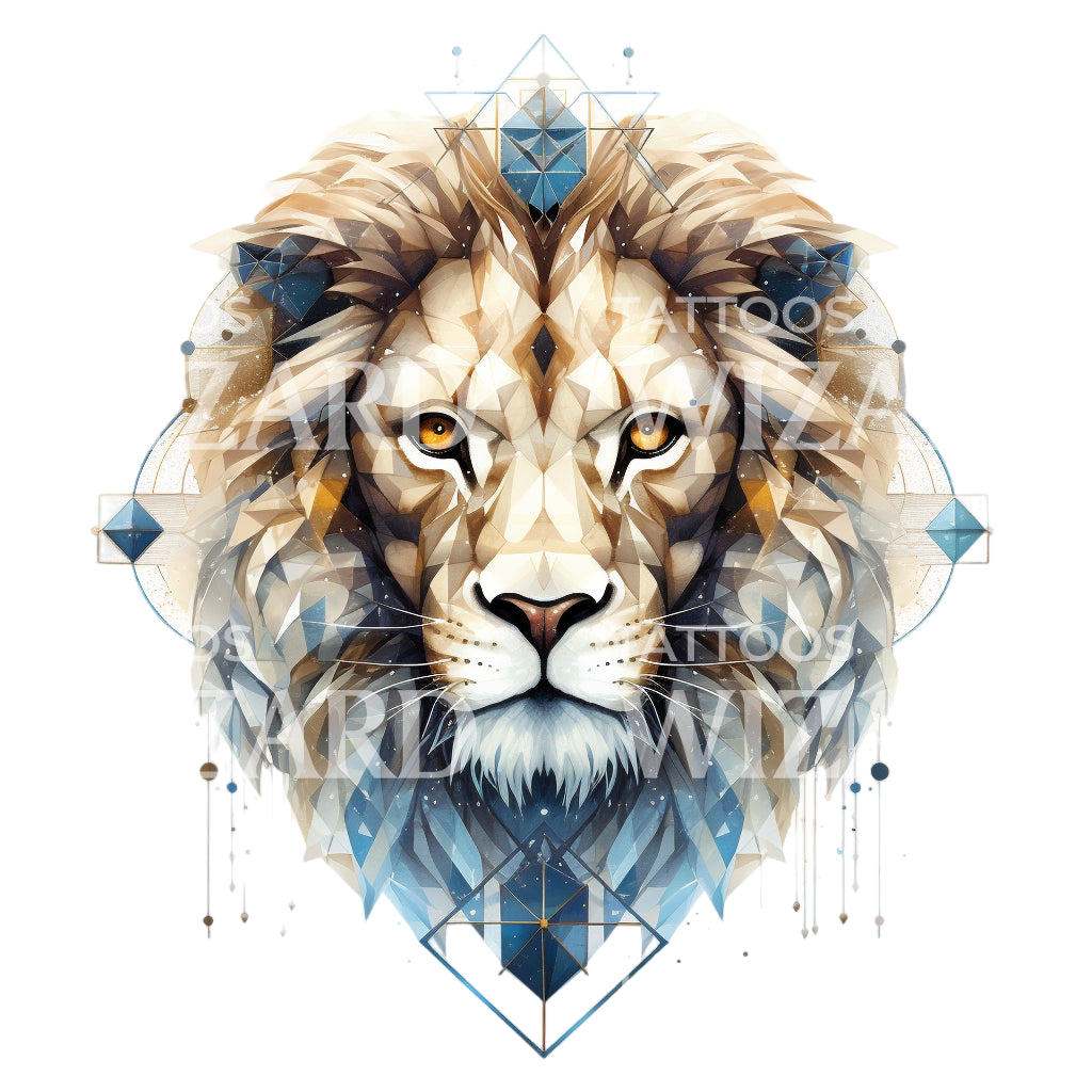 Tattoo-Design mit Sternzeichen Löwe