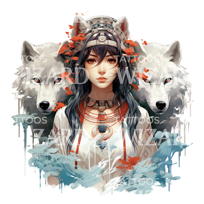 Princess Mononoke Inspired Tattoo Design