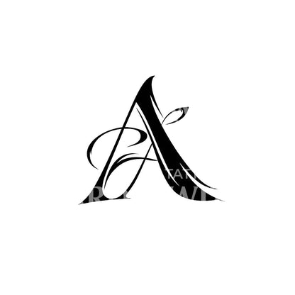 Flowy Uppercase Letter Tattoo Design