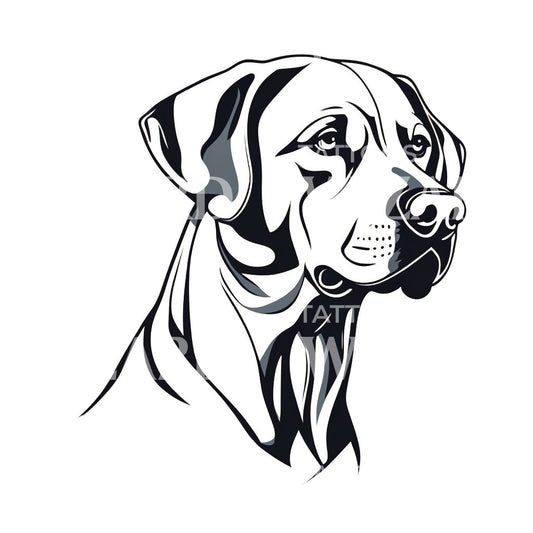 Labrador Retriever Dog Head Tattoo Design