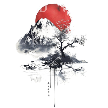 Japanese FujiyamTattoo Design