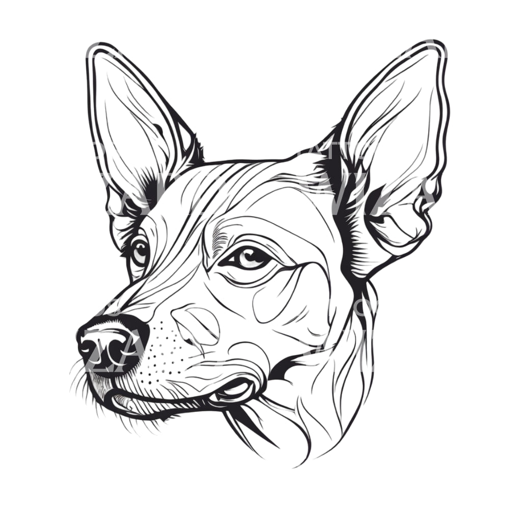 Conception de tatouage de tête de chien