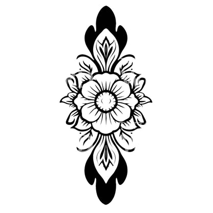 Outline Perseverance Mandala Tattoo Design
