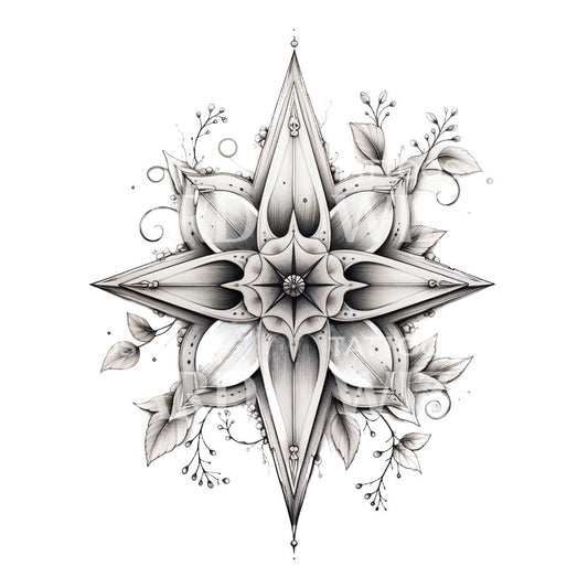 Conception de tatouage Mandala noir et gris