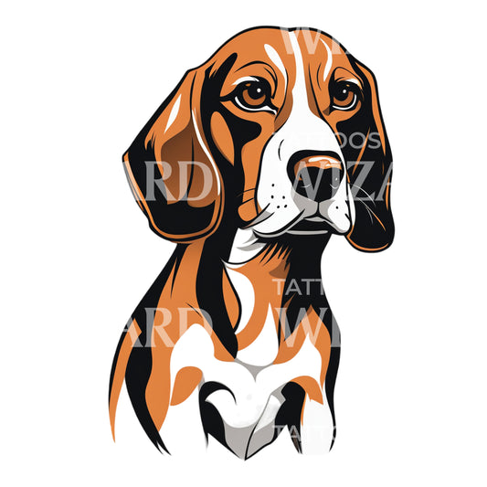 Beagle-Hund Tattoo-Design