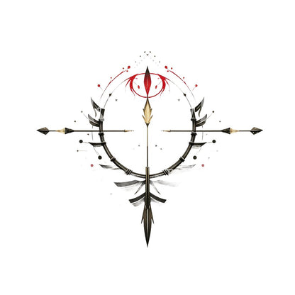 Bow and Arrow Abstract Tattoo Design