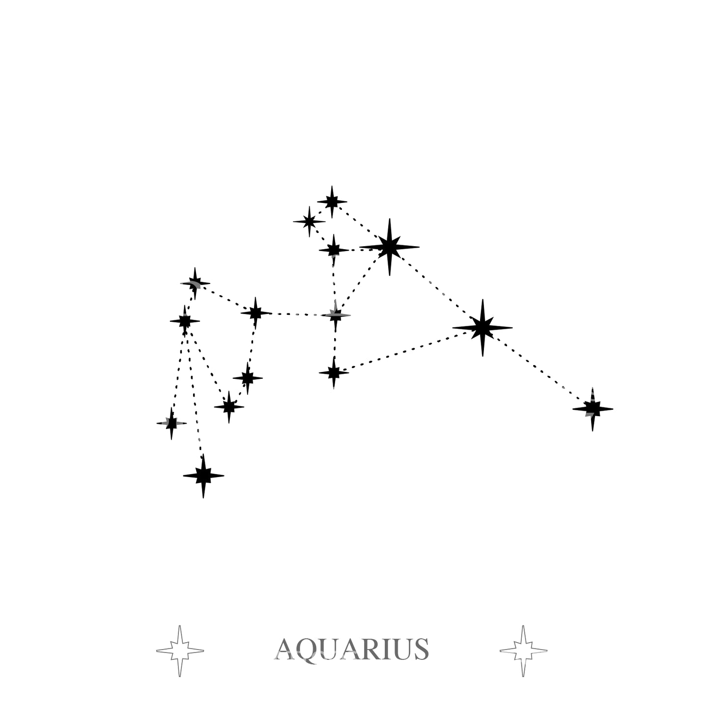 Aquarius Zodiac Constellation Tattoo Design
