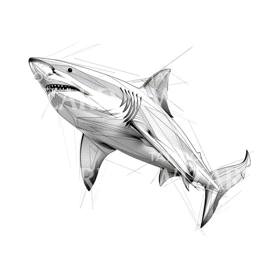 Sketch Shark Tattoo Design