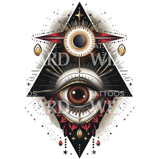 Illuminati Inspired Old School Tattoo Design