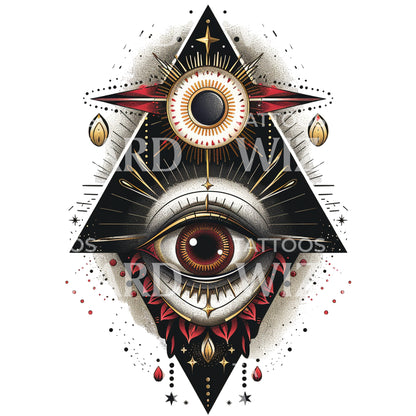 Illuminati Inspired Old School Tattoo Design