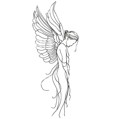 Defeated Angel Minimalist Tattoo Design