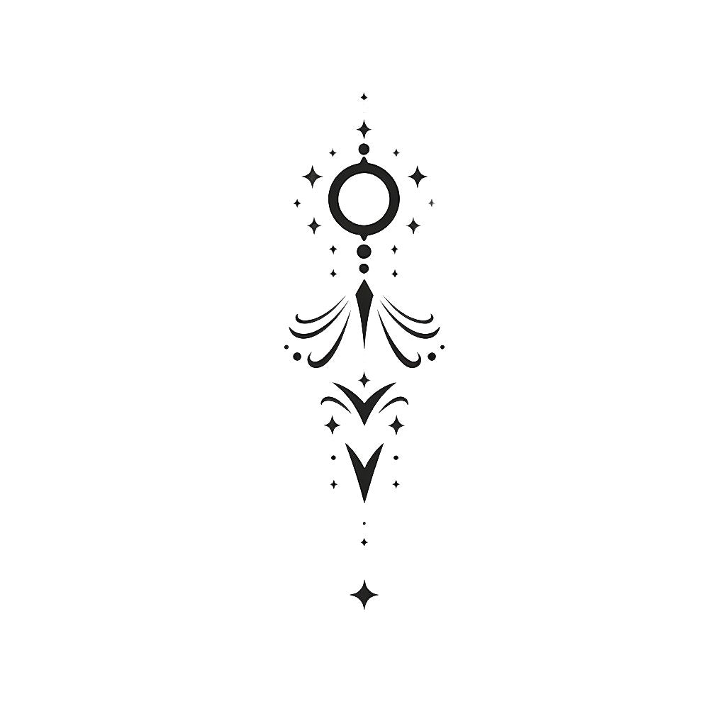 Conception de tatouage abstrait de Vierge à la main