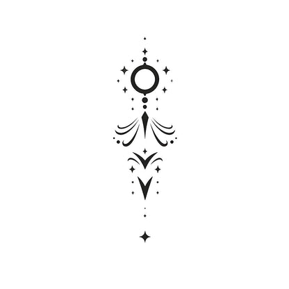Hand Poke Abstract Virgo Tattoo Design