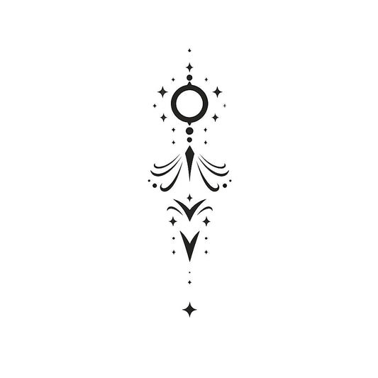 Abstraktes Jungfrau-Tattoo mit Poke-Hand