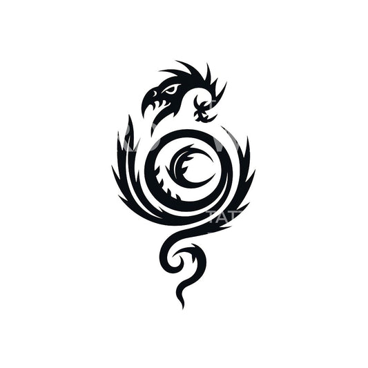 Minimalist Dragon Tattoo Design