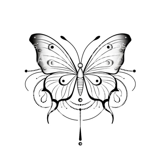 Ornamental Butterfly Tattoo Design