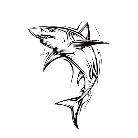 Simplified Shark Tattoo Design