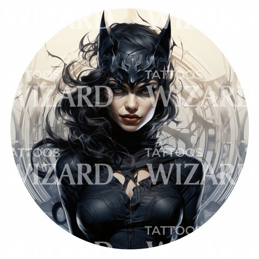 Catwoman Marvel inspiriertes Tattoo-Design