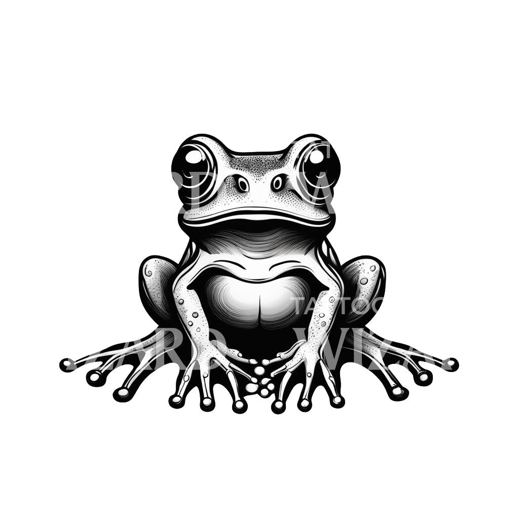 frog sitting Tattoo Design