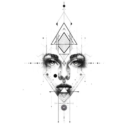 Cosmic Woman Portrait Tattoo Design