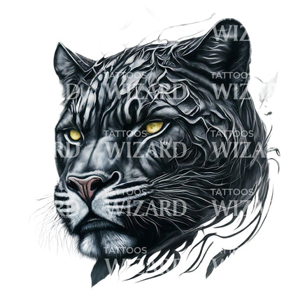 Silent Power Panther Tattoo Design