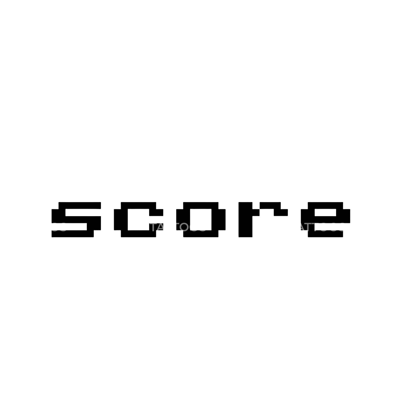 Score Video Games Lettering Tattoo Design – Tattoos Wizard Designs