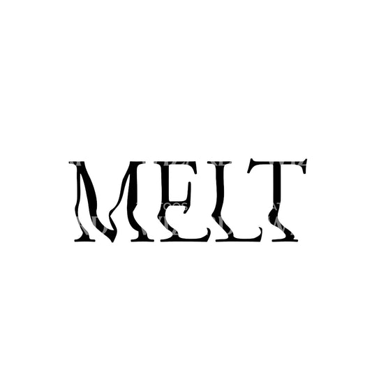 Melt Fun Lettering Tattoo Design