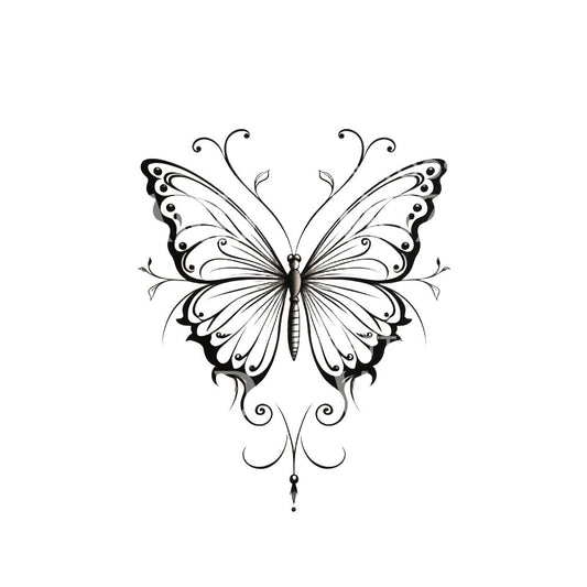 Cute Fine Line Butterfly Tattoo Design