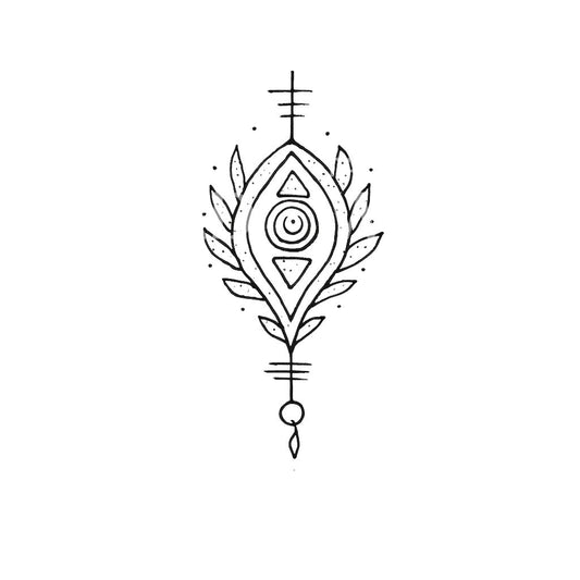 Symboles de glyphes Conception de tatouage Handpoke