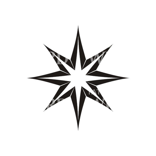 Blackwork Star Tattoo Design