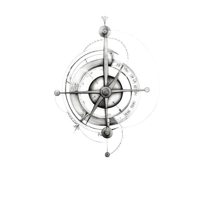 Unfinished Clockwork Abstract Tattoo Design