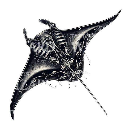 Majestic Manta Ray Tattoo Design