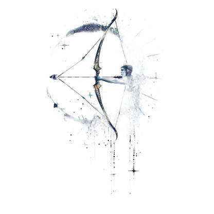 Sagittarius Zodiac Sign Stardust Tattoo Design