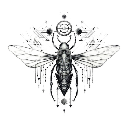 Futuristic Insect Tattoo Design