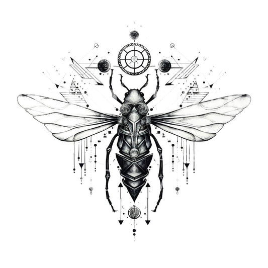Futuristic Insect Tattoo Design