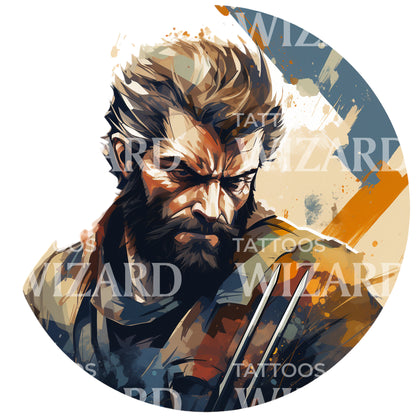 Illustration Wolverine Tattoo Design