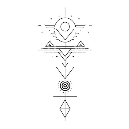 Cosmic Realms Abstract Tattoo Design