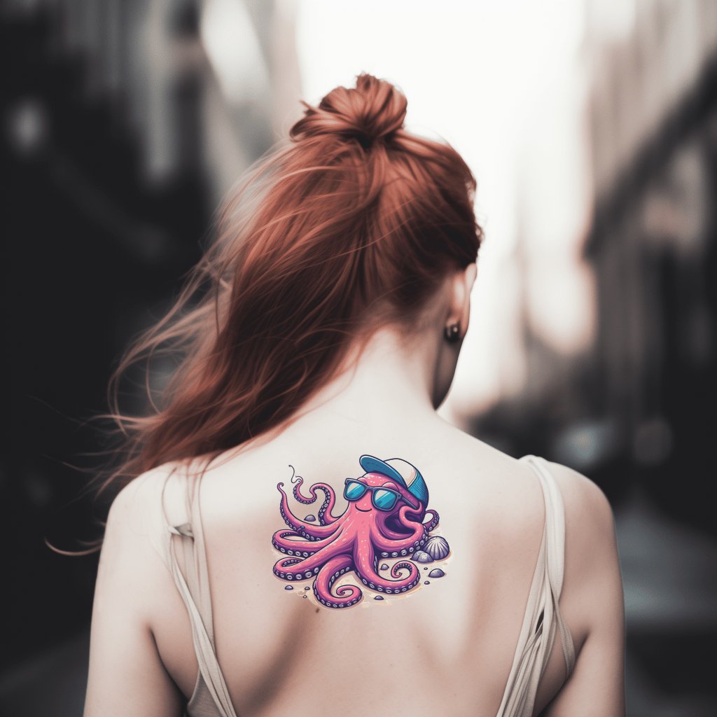 Conception de tatouage vibrant de poulpe