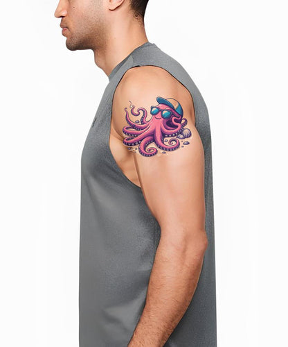 Bläckfisk Vibing Tatuering Design
