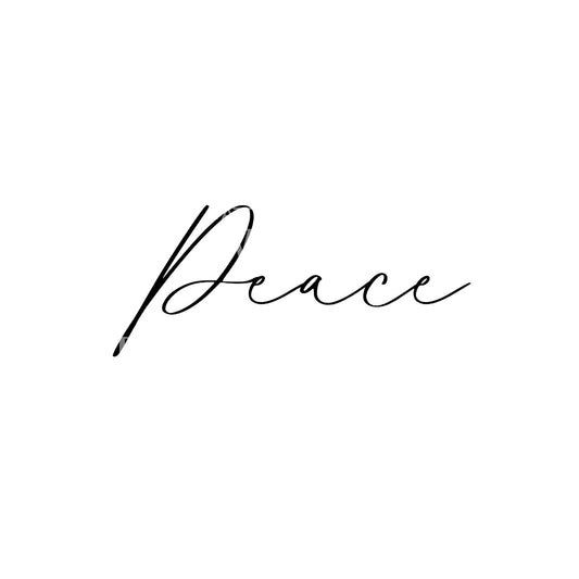 Peace Schriftzug Fineline Tattoo Design