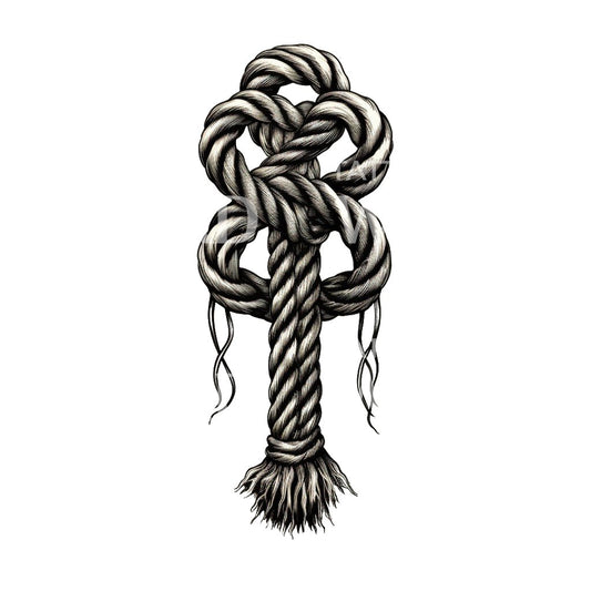 Nautical Knot Black and Grey Tattoo Design