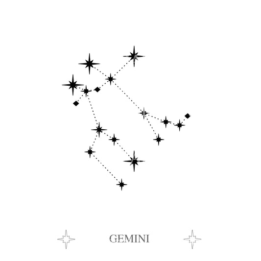 Conception de tatouage de constellation du zodiaque Gémeaux