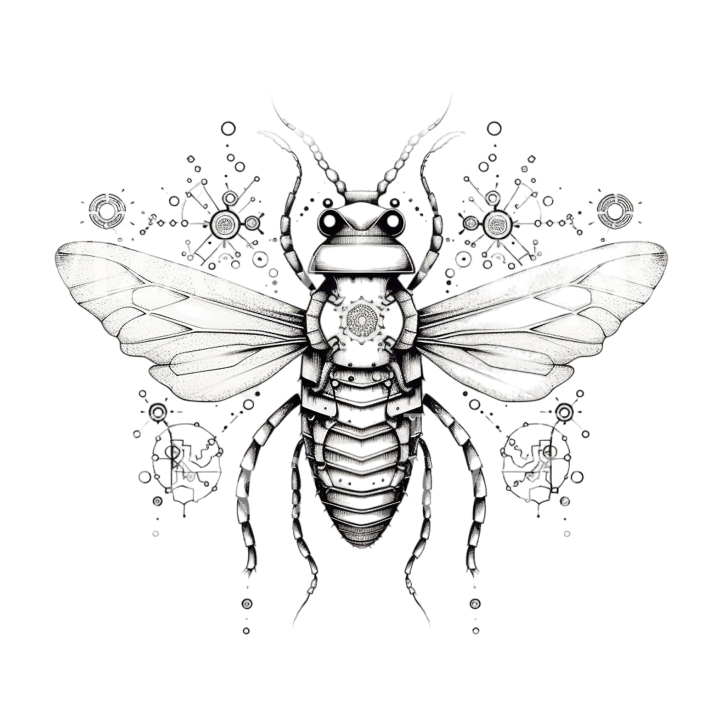 Futuristisches Bienen-Tattoo-Design
