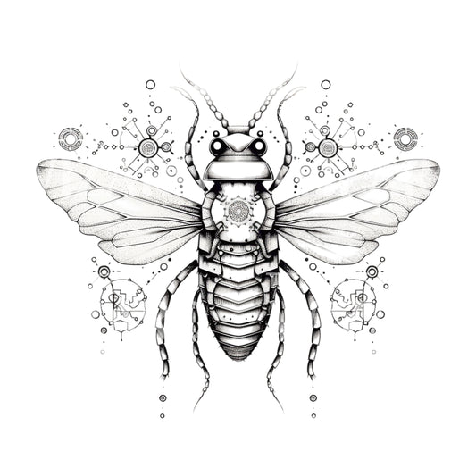Futuristisches Bienen-Tattoo-Design