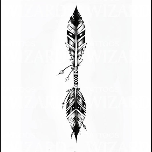 A Native American Double Feather Tattoo Design